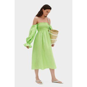 Sleeper | Dresses | The Sleeper Womens Atlanta Linen Lounge Dress Smocked Midi Lime Green Size L | Poshmark Sleeper | Dresses | The Sleeper Womens Atlanta Linen Lounge Dress Smocked Midi Lime Green Size L | Poshmark